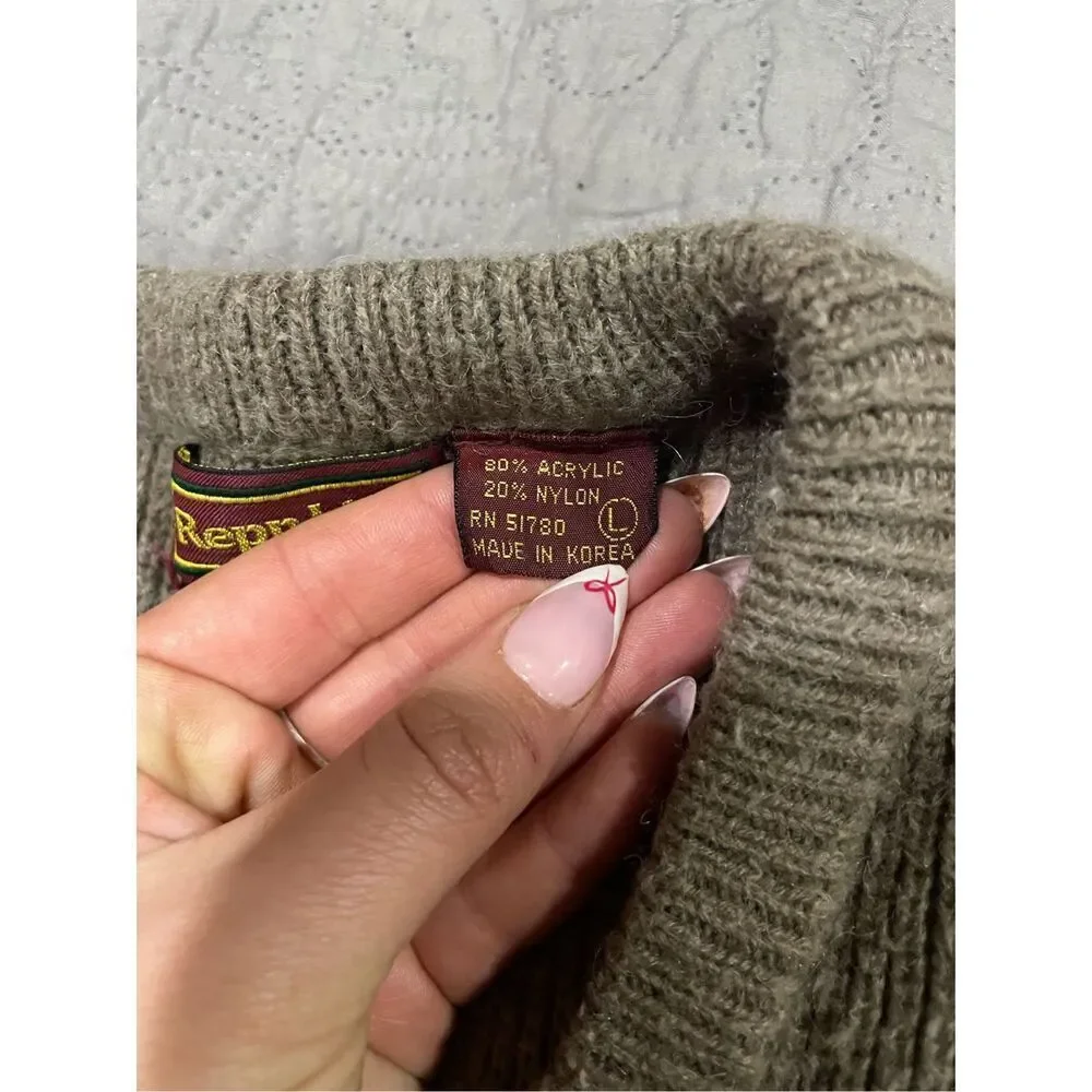 Repp, Ltd. Men’s Large Vintage Sweater Tan Striped